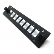 Hyperline FO-FP-W140H42-8SC/DLC-BK Лицевая панель (модуль) для установки 8-SC(DLC), с отверстиями М2 для крепления адаптера, черная