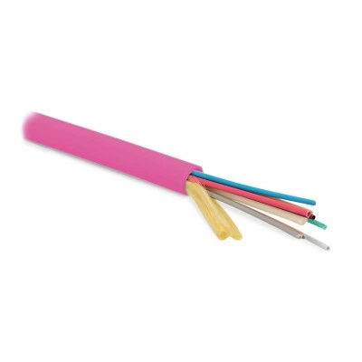 Hyperline FO-MB-IN-504-12-LSZH-MG Кабель волоконно-оптический 50/125 (OM4) многомодовый, 12 волокон, безгелевые микротрубки 0.9 мм (micro bundle), внутренний, LSZH, нг(А)-HF, -30°C – +70°C, маджента