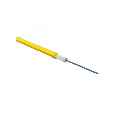 Hyperline FO-S3-IN-9S-1-HFLTx-YL Кабель волоконно-оптический 9/125 (SMF-28 Ultra) одномодовый, 1 волокно, simplex, плотное буферное покрытие (tight buffer), 3.0 мм, арамидные волокна, для внутренней прокладки, HFLTx, –10°C – +50°C, желтый