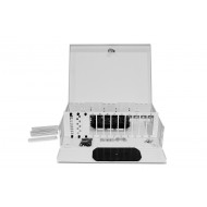 Hyperline FO-WBX-12xSLT-W140H42-96UN-GY Бокс оптический универсальный настенный, от 8 до 96 портов (SC, duplex LC, ST, FC), со сплайс пластиной, без пигтейлов и проходных адаптеров, серый