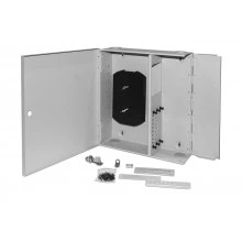 Hyperline FO-WBX-6xSLT-W140H42-48UN-GY Бокс оптический универсальный настенный, от 8 до 48 портов (SC, duplex LC, ST, FC), со сплайс пластиной, без пигтейлов и проходных адаптеров, серый