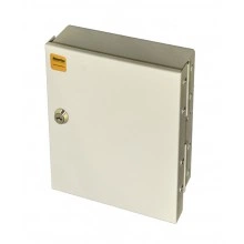 Hyperline FO-WBY-8UN-MI Бокс оптический универсальный, настенный на 8 портов (SC, duplex LC, ST, FC) с держателем для 8 КДЗС, фиксатором центрального силового элемента, зажимом для организации кабеля, стяжками (без пигтейлов и проходных адаптеров)
