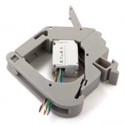 Hyperline FP-IE-DIN-KJ-1A-GY Крепление для Keystone Jack на DIN-рейку в распределительные щиты для промышленных решений, с 2-мя боковыми крышками, ширина 21 мм Hyperline FP-IE-DIN-KJ-1A-GY Крепление для Keystone Jack на DIN-рейку в распределительные щиты для промышленных решений, с 2-мя боковыми крышками, ширина 21 мм