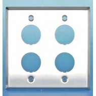 Hyperline FP-IE-U-4-SL Панель лицевая для 4-х промышленных модулей, IP67, нержавеющая сталь