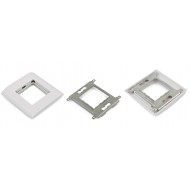 Hyperline FP-M45-1-WH Лицевая панель 80х80мм для 2-х модулей 45х22.5 (аналогов Mosaic), металлический каркас