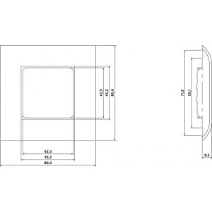 Hyperline FP-M45-1-WH Лицевая панель 80х80мм для 2-х модулей 45х22.5 (аналогов Mosaic), металлический каркас Hyperline FP-M45-1-WH Лицевая панель 80х80мм для 2-х модулей 45х22.5 (аналогов Mosaic), металлический каркас