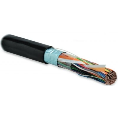 Hyperline FUTP10-C3-S24-OUT-PE-BK Кабель витая пара, экранированная F/UTP, категория 3, 10 пар (24 AWG), одножильный (solid), экран - фольга, внешний, PE, -40°C - +60°C, черный