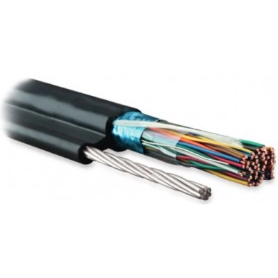 Hyperline FUTP10-C3-S24-SW-OUT-PE-BK Кабель витая пара, экранированная F/UTP, категория 3, 10 пар (24 AWG), одножильный (solid), экран - фольга, с металлическим тросом, внешний, PE, –40°C - +60°C, черный
