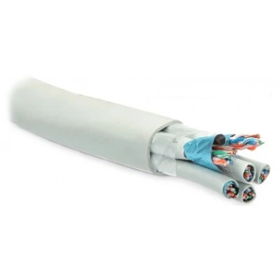 Hyperline FUTP16W-C5-S24-IN-LSZH-GY Кабель витая пара, экранированная F/UTP, категория 5, 16 пар (4 пары (24 AWG)х4), одножильный (solid), каждый 4х парник: экран-фольга, LSZH оболочка, LSZH нг(А)-HF, –20°C - +60°C, серый