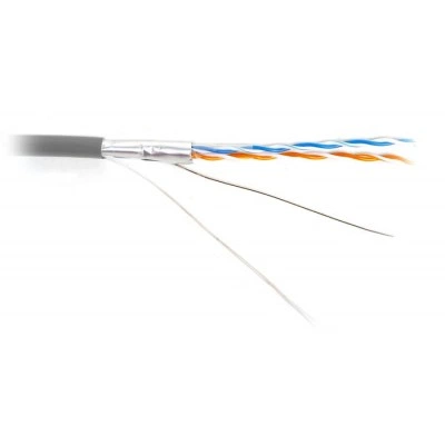 Hyperline FUTP2-C5-S24-IN-LSZH-GY-500 (500 м) Кабель витая пара, экранированная F/UTP, категория 5, 2 пары (24 AWG), одножильный (solid), экран - фольга, LSZH, нг(A)-HF, -40°C - +60°C, серый Hyperline FUTP2-C5-S24-IN-LSZH-GY-500 (500 м) Кабель витая пара, экранированная F/UTP, категория 5, 2 пары (24 AWG), одножильный (solid), экран - фольга, LSZH, нг(A)-HF, -40°C - +60°C, серый