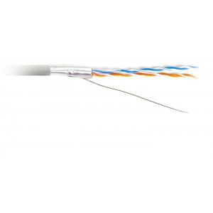 Hyperline FUTP2-C5-S24-IN-LSZH-GY-500 (500 м) Кабель витая пара, экранированная F/UTP, категория 5, 2 пары (24 AWG), одножильный (solid), экран - фольга, LSZH, нг(A)-HF, -40°C - +60°C, серый Hyperline FUTP2-C5-S24-IN-LSZH-GY-500 (500 м) Кабель витая пара, экранированная F/UTP, категория 5, 2 пары (24 AWG), одножильный (solid), экран - фольга, LSZH, нг(A)-HF, -40°C - +60°C, серый