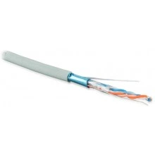 Hyperline FUTP2-C5-S24-IN-PVC-GY-500 (500 м) Кабель витая пара, экранированная F/UTP, категория 5, 2 пары (24 AWG), одножильный (solid), экран - фольга, PVC, -40°C - +60°C, серый