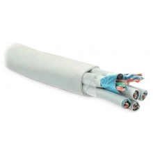 Hyperline FUTP24W-C5-S24-IN-LSZH-GY Кабель витая пара, экранированная F/UTP, категория 5, 24 пары (4 пары (24 AWG)х6), одножильный (solid), каждый 4х парник: экран - фольга и LSZH оболочка, LSZH нг(А)-HF, –20°C - +60°C, серый