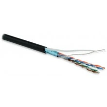 Hyperline FUTP4-C5E-P26-IN-LSZH-BK-100 (100 м) Кабель витая пара, экранированная F/UTP, категория 5e, 4 пары (26 AWG), многожильный (patch), экран - фольга, LSZH, нг(А)-HF, –20°C – +75°C, черный