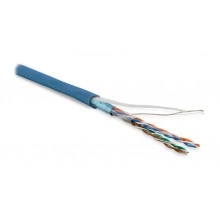 Hyperline FUTP4-C5E-P26-IN-LSZH-BL-100 (100 м) Кабель витая пара, экранированная F/UTP, категория 5e, 4 пары (26 AWG), многожильный (patch), экран - фольга, LSZH, нг(А)-HF, –20°C – +75°C, синий