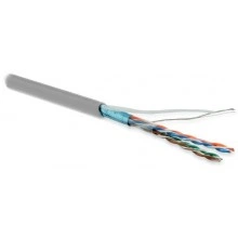 Hyperline FUTP4-C5E-P26-IN-LSZH-GY-305 (305 м) Кабель витая пара, экранированная F/UTP, категория 5e, 4 пары (26 AWG), многожильный (patch), экран - фольга, LSZH, нг(А)-HF, –20°C – +75°C, серый
