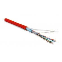 Hyperline FUTP4-C5E-P26-IN-LSZH-RD-100 (100 м) Кабель витая пара, экранированная F/UTP, категория 5e, 4 пары (26 AWG), многожильный (patch), экран - фольга, LSZH, нг(А)-HF, –20°C – +75°C, красный