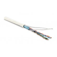 Hyperline FUTP4-C5E-P26-IN-LSZH-WH-100 (100 м) Кабель витая пара, экранированная F/UTP, категория 5e, 4 пары (26 AWG), многожильный (patch), экран - фольга, LSZH, нг(А)-HF, –20°C – +75°C, белый