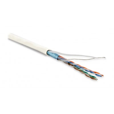 Hyperline FUTP4-C5E-P26-IN-LSZH-WH-100 (100 м) Кабель витая пара, экранированная F/UTP, категория 5e, 4 пары (26 AWG), многожильный (patch), экран - фольга, LSZH, нг(А)-HF, –20°C – +75°C, белый
