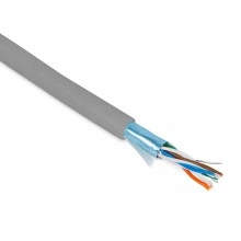 Hyperline FUTP4-C5E-P26-IN-PVC-GY-305 (305 м) Кабель витая пара, экранированная F/UTP, категории 5e, 4 пары (26 AWG), многожильный (patch), экран - фольга, PVC, –20°C – +75°C, серый