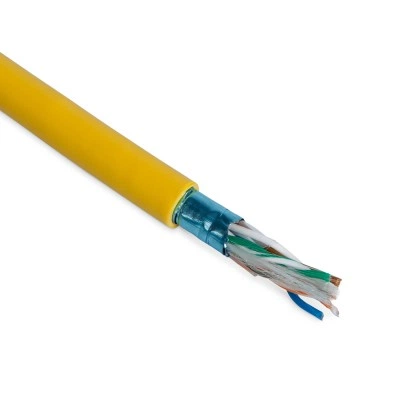 Hyperline FUTP4-C5E-P26-IN-PVC-YL-305 (305 м) Кабель витая пара, экранированная F/UTP, категории 5e, 4 пары (26 AWG), многожильный (patch), экран - фольга, PVC, –20°C – +75°C, желтый