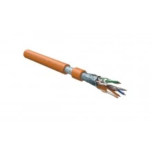 Hyperline FUTP4-C5E-S24-IN-LSLTX-OR-305 (305 м) Кабель витая пара F/UTP, категория 5e, 4 пары (24 AWG), одножильный (solid), экран - фольга, нг(А)-LSLTx, внутренний, оранжевый