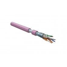 Hyperline FUTP4-C5E-S24-IN-LSLTX-PK-305 (305 м) Кабель витая пара F/UTP, категория 5e, 4 пары (24 AWG), одножильный (solid), экран - фольга, нг(А)-LSLTx, внутренний, розовый
