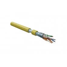 Hyperline FUTP4-C5E-S24-IN-LSLTX-YL-305 (305 м) Кабель витая пара F/UTP, категория 5e, 4 пары (24 AWG), одножильный (solid), экран - фольга, нг(А)-LSLTx, внутренний, желтый