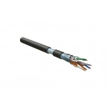 Hyperline FUTP4-C5E-S24-IN-LSZH-BK-305 (305 м) Кабель витая пара F/UTP, категория 5e, 4 пары (24 AWG), одножильный(solid), экран - фольга, LSZH, нг(А)-HF, –20°C – +75°C, черный - гарантия:15 лет компонентная, 25 лет системная