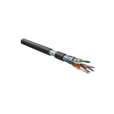 Hyperline FUTP4-C5E-S24-IN-LSZH-BK-305 (305 м) Кабель витая пара F/UTP, категория 5e, 4 пары (24 AWG), одножильный(solid), экран - фольга, LSZH, нг(А)-HF, –20°C – +75°C, черный - гарантия:15 лет компонентная, 25 лет системная