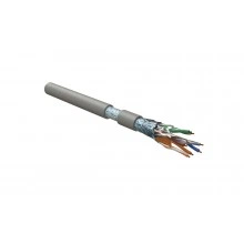 Hyperline FUTP4-C5E-S24-IN-LSZH-GY-305 (305 м) Кабель витая пара F/UTP, категория 5e, 4 пары (24 AWG), одножильный (solid), экран - фольга, LSZH, нг(А)-HF, –20°C – +75°C, серый - гарантия: 15 лет компонентная, 25 лет системная
