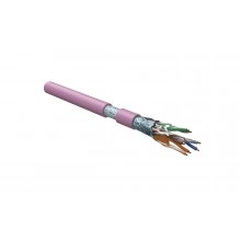 Hyperline FUTP4-C5E-S24-IN-LSZH-PK-305 (305 м) Кабель витая пара F/UTP, категория 5e, 4 пары (24 AWG), одножильный(solid), экран - фольга, LSZH, нг(А)-HF, –20°C – +75°C, розовый - гарантия:15 лет компонентная, 25 лет системная