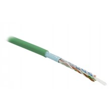 Hyperline FUTP4-C5E-S24-IN-PVC-GN-305 (305 м) Кабель витая пара, экранированная F/UTP, категория 5e, 4 пары (24 AWG), одножильный (solid), экран - фольга, PVC, –20°C – +75°C, зеленый - гарантия: 15 лет компонентная, 25 лет системная