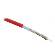 Hyperline FUTP4-C5E-S24-IN-PVC-RD-305 (305 м) Кабель витая пара, экранированная F/UTP, категория 5e, 4 пары (24 AWG), одножильный (solid), экран - фольга, PVC, –20°C – +75°C, красный - гарантия: 15 лет компонентная, 25 лет системная