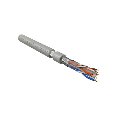 Hyperline FUTP4-C6-S23-IN-LSLTX-GY-305 (305 м) Кабель витая пара F/UTP, категория 6, 4 пары (23 AWG), одножильный (solid), экран - фольга, нг(А)-LSLTx, внутренний, серый