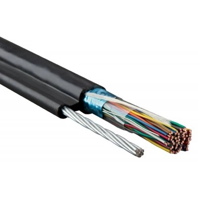 Hyperline FUTP50-C3-S24-SW-OUT-PE-BK-500 (500 м) Кабель витая пара, экранированная F/UTP, категория 3, 50 пар (24 AWG), одножильный (solid), экран - фольга, с металлическим тросом, внешний, UV PE, –40°C - +60°C, черный