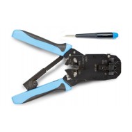 Hyperline HT-200AR Инструмент обжимной для RJ-50, RJ-45, RJ-12, RJ-11 (10P10C, 8P8C типа AMP, 6P6C, 4P4C), профессиональный, с храповым механизмом