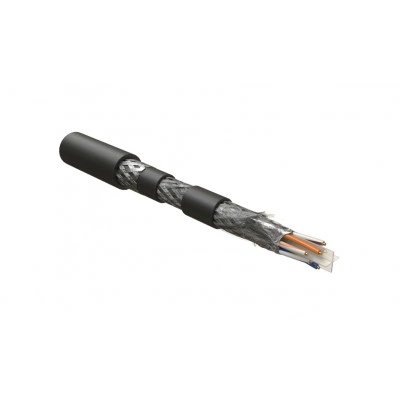 Hyperline IFUTP4-C6-S23/1-ARM/W-LSZH/NY-BK (500 м) Кабель для сетей Industrial Ethernet, категория 6, 4x2x23 AWG, однопроволочные жилы (solid), F/UTP, бронированный, LSZH/NY, черный Hyperline IFUTP4-C6-S23/1-ARM/W-LSZH/NY-BK (500 м) Кабель для сетей Industrial Ethernet, категория 6, 4x2x23 AWG, однопроволочные жилы (solid), F/UTP, бронированный, LSZH/NY, черный