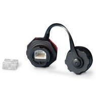 Hyperline KJ-IE-8P8C-C5e-180-BK Промышленный модуль Keystone Jack RJ-45 (8P8C), IP67, категория 5e, с защитной крышкой, черный