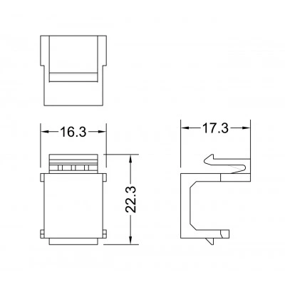 Hyperline KJ1-BL-WH Вставка-заглушка формата Keystone Jack, белая Hyperline KJ1-BL-WH Вставка-заглушка формата Keystone Jack, белая