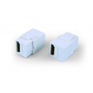 Hyperline KJ1-HDMI-AL18-WH Вставка формата Keystone Jack с проходным адаптером HDMI 2.0 (Type A), long body (29.7 мм), ROHS, белая
