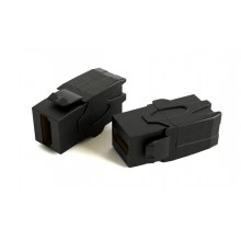Hyperline KJ1-HDMI-AV18-BK Вставка формата Keystone Jack с проходным адаптером HDMI 2.0 (Type A), 90 градусов, ROHS, черная