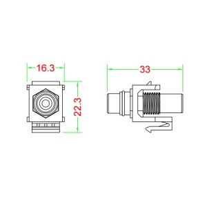 Hyperline KJ1-RCA/GN-HG-WH Вставка формата Keystone Jack с проходным адаптером RCA (зеленый), Hex. type, gold plated, ROHS, белая Hyperline KJ1-RCA/GN-HG-WH Вставка формата Keystone Jack с проходным адаптером RCA (зеленый), Hex. type, gold plated, ROHS, белая