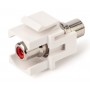 Hyperline KJ1-RCA/RD-D-WH Вставка формата Keystone Jack с проходным адаптером RCA (красный), D type, ROHS, белая Hyperline KJ1-RCA/RD-D-WH Вставка формата Keystone Jack с проходным адаптером RCA (красный), D type, ROHS, белая