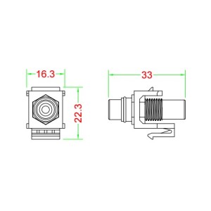 Hyperline KJ1-RCA/RD-HG-WH Вставка формата Keystone Jack с проходным адаптером RCA (красный), Hex. type, gold plated, ROHS, белая Hyperline KJ1-RCA/RD-HG-WH Вставка формата Keystone Jack с проходным адаптером RCA (красный), Hex. type, gold plated, ROHS, белая