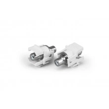 Hyperline KJ1-RCA/WH-D-WH Вставка формата Keystone Jack с проходным адаптером RCA (белый), D type, ROHS, белая