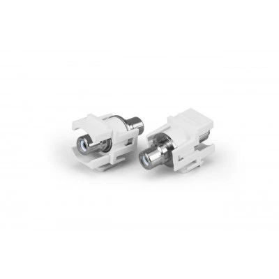 Hyperline KJ1-RCA/WH-D-WH Вставка формата Keystone Jack с проходным адаптером RCA (белый), D type, ROHS, белая