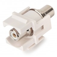 Hyperline KJ1-RCA/WH-D-WH Вставка формата Keystone Jack с проходным адаптером RCA (белый), D type, ROHS, белая