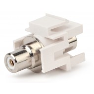 Hyperline KJ1-RCA/WH-D-WH Вставка формата Keystone Jack с проходным адаптером RCA (белый), D type, ROHS, белая