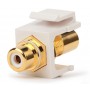 Hyperline KJ1-RCA/WH-HG-WH Вставка формата Keystone Jack с проходным адаптером RCA (белый), Hex. type, gold plated, ROHS, белая Hyperline KJ1-RCA/WH-HG-WH Вставка формата Keystone Jack с проходным адаптером RCA (белый), Hex. type, gold plated, ROHS, белая